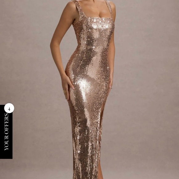Stunning Rose Gold Sequin Maxi Dress - Picture 4 of 8